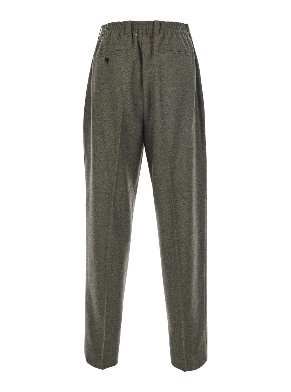 Golden Goose Pantaloni con chiusura con bottone sul fronte in lana grigi uomo, view 2