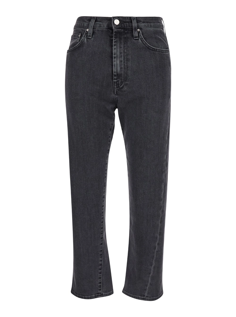 Toteme Jeans a Vita Alta con Passanti per Cintura in Denim Grigio Donna