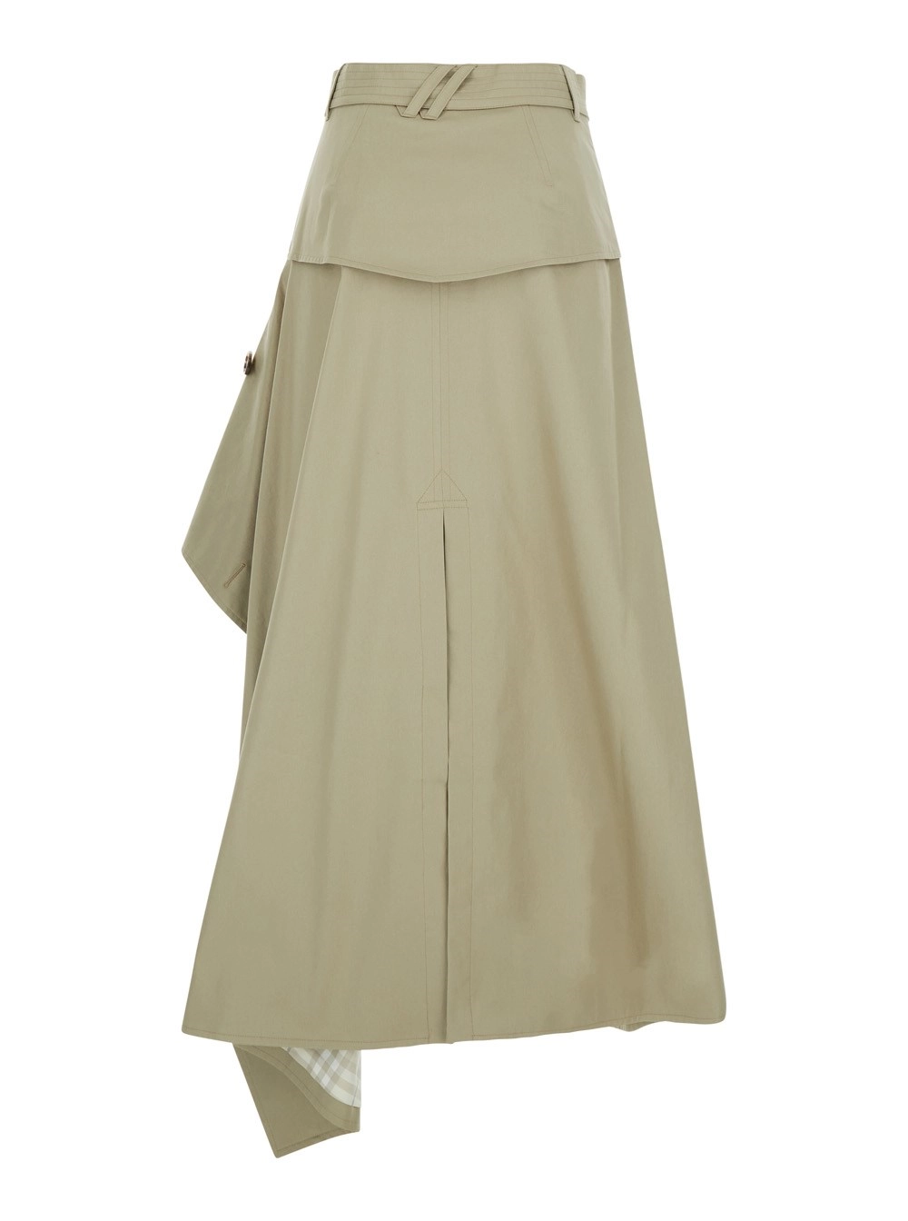 Burberry Gonna 'Heather' con Design Asimmetrico e Fodera con Motivo Check in Cotone Beige Donna, view 2
