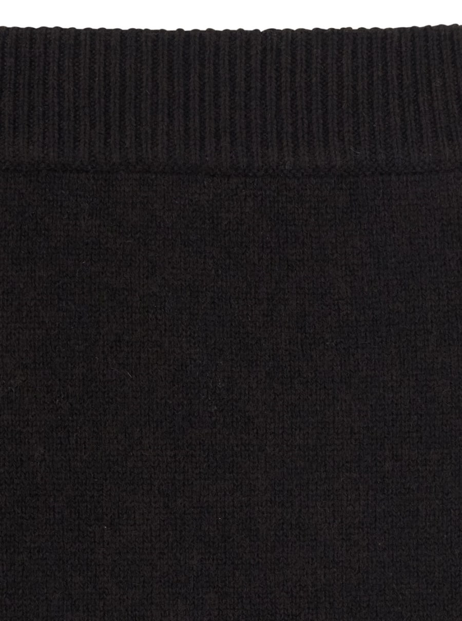 Lisa yang Gonna 'Clare' con vita a coste in cashmere nera donna, view 3