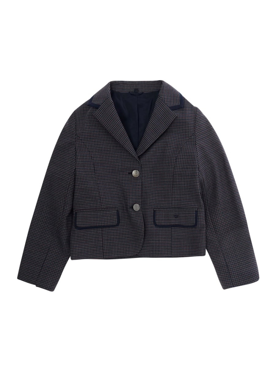 Emporio armani kids Giacca con patch logo sul fronte in tessuto blu bambina