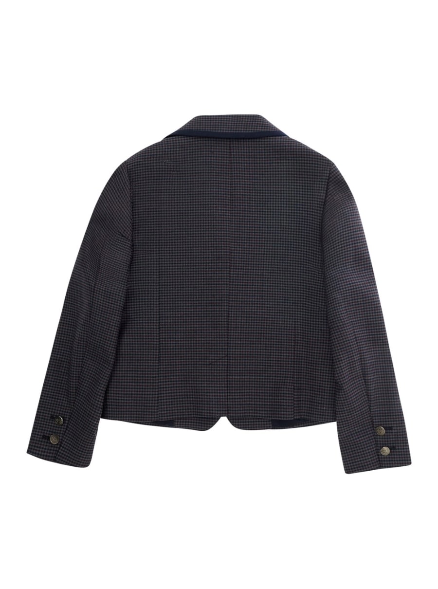 Emporio armani kids Giacca con patch logo sul fronte in tessuto blu bambina, view 2