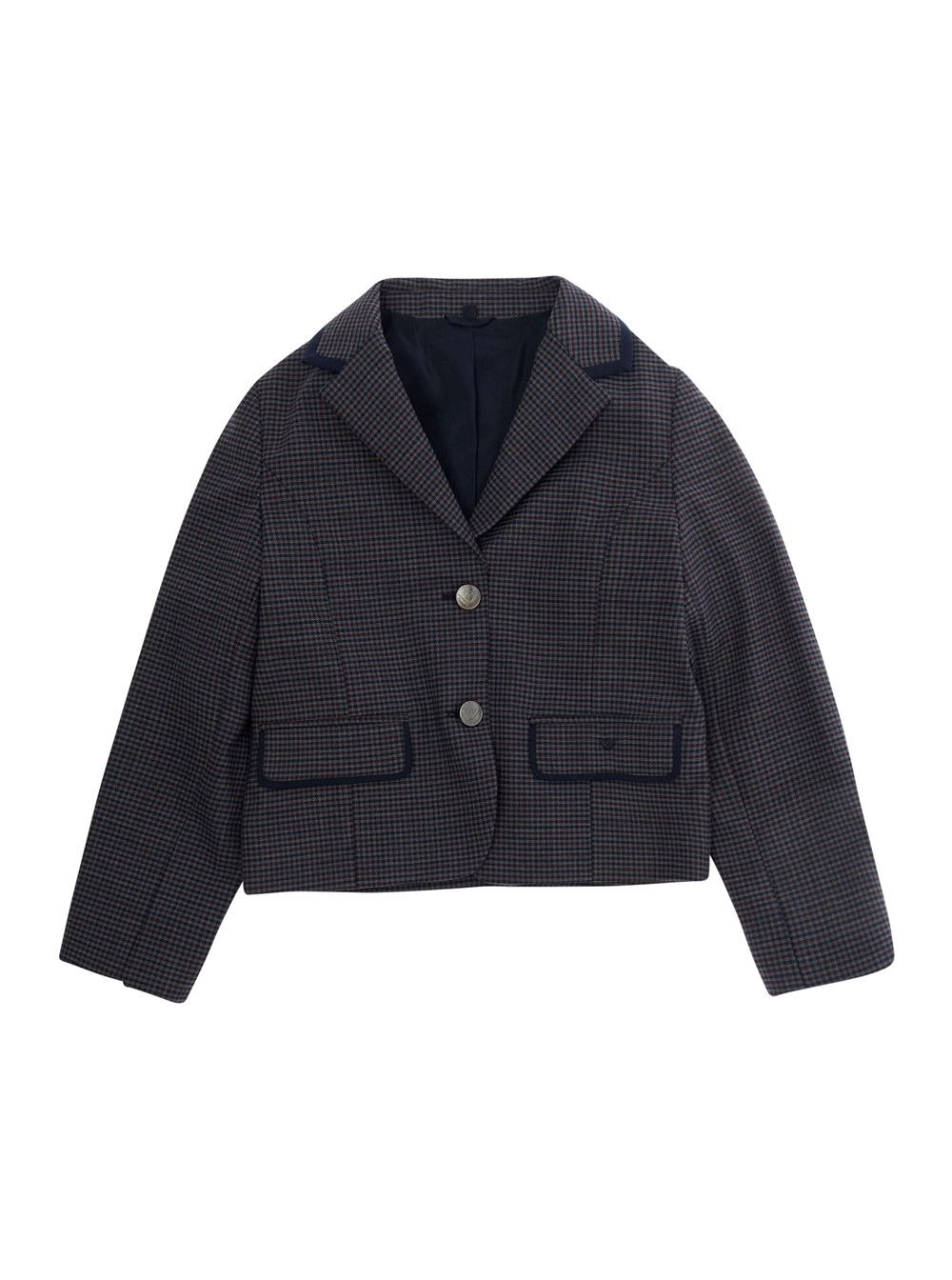 Emporio armani kids Giacca con patch logo sul fronte in tessuto blu bambina