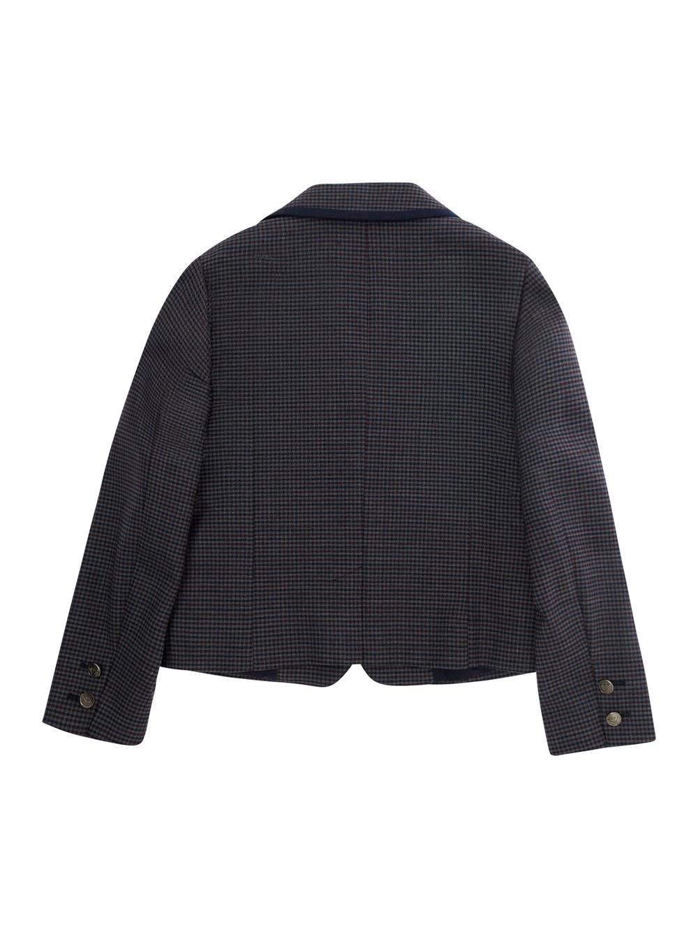 Emporio armani kids Giacca con patch logo sul fronte in tessuto blu bambina, view 2
