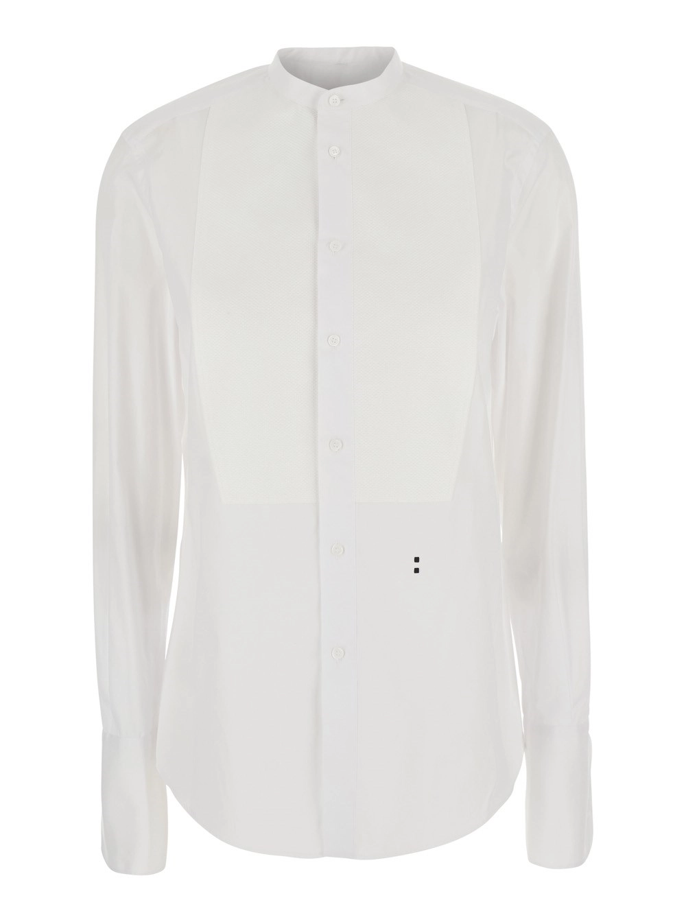 Fendi Camicia con colletto alla coreana in Popeline di cotone Bianca per donna