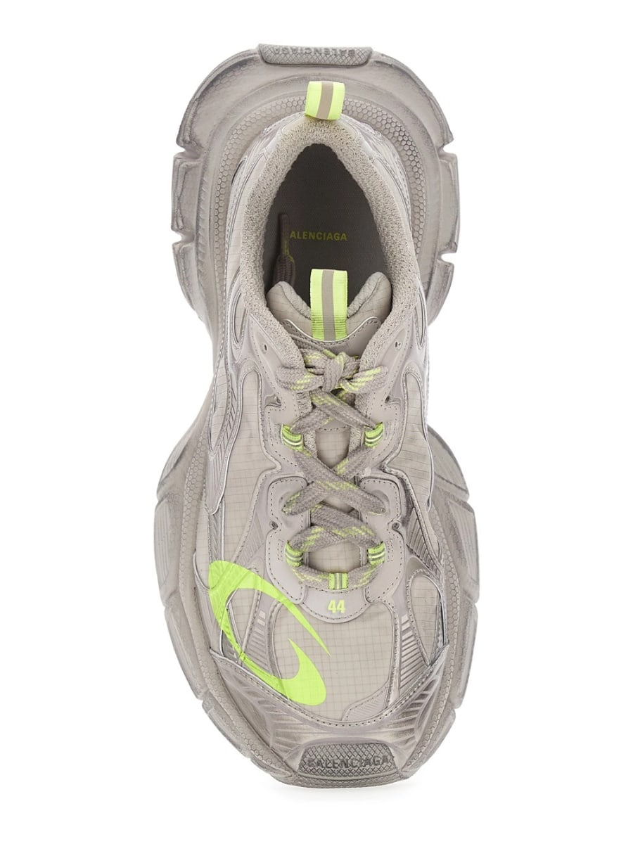 Balenciaga Sneaker Low Top '3XL' con Dettaglio Logo inTessuto Tecnico Beige Uomo, view 4
