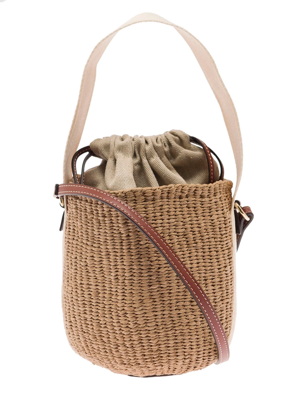 Chloé Secchiello a Mano 'Woody' Small in Rafia Beige Donna