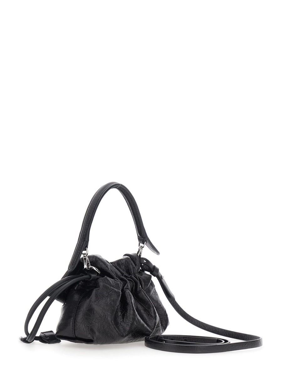 Fendi Borsa a Spalla 'Baguette' con Placca FF sul Fronte e Tracolla Regolabile e Removibile in Pelle Nera Donna, view 3