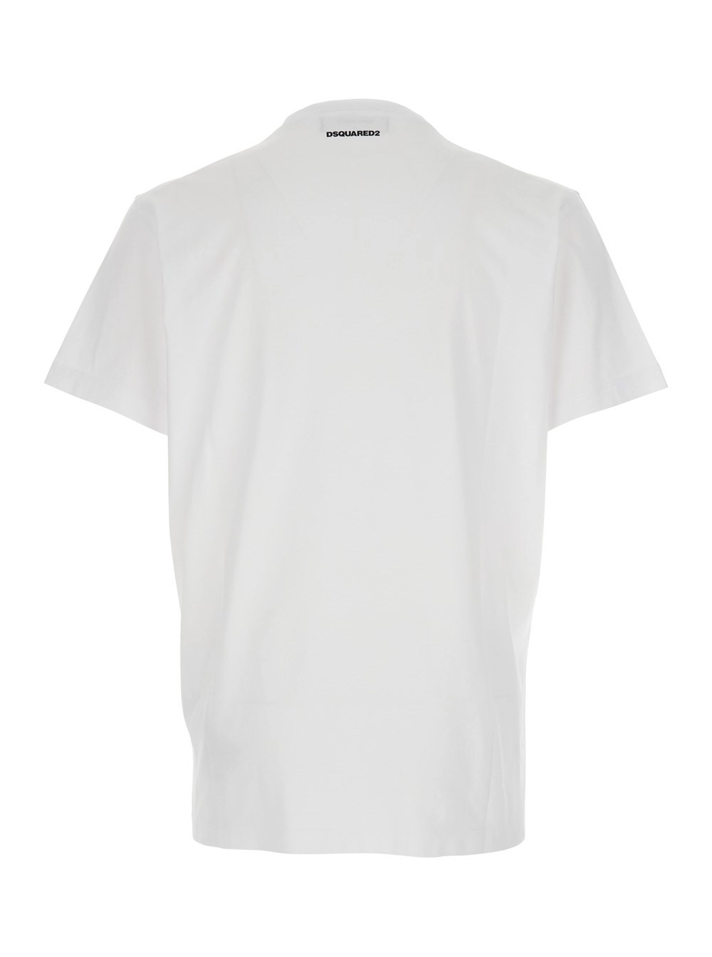 Dsquared2 T-Shirt con Logo sul Fronte in Cotone Bianca Uomo, view 2
