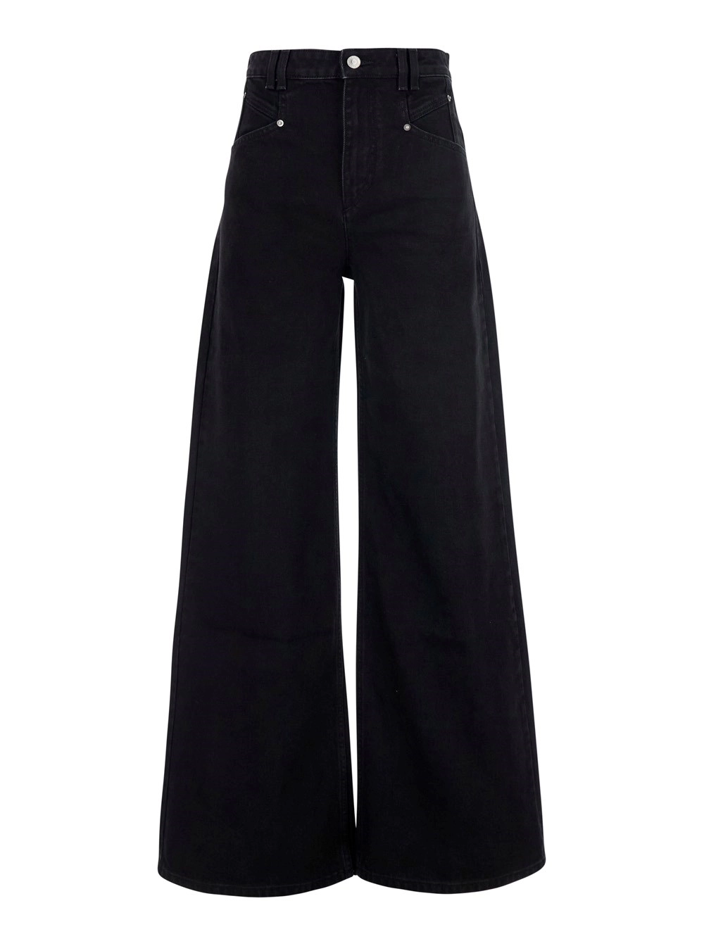 Isabel Marant Jeans 'Lemony' con Patch Logo sul Retro in Denim neri Donna