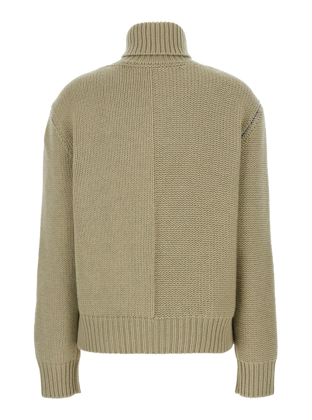 Burberry Maglione a Collo Alto con Motivo EKD in Cashmere Beige Donna, view 2