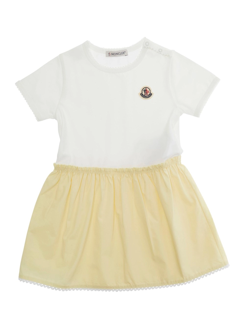 Moncler kids GIRL DRESS - Abito a Maniche Corte con Stampa Multicolor in Cotone Donna