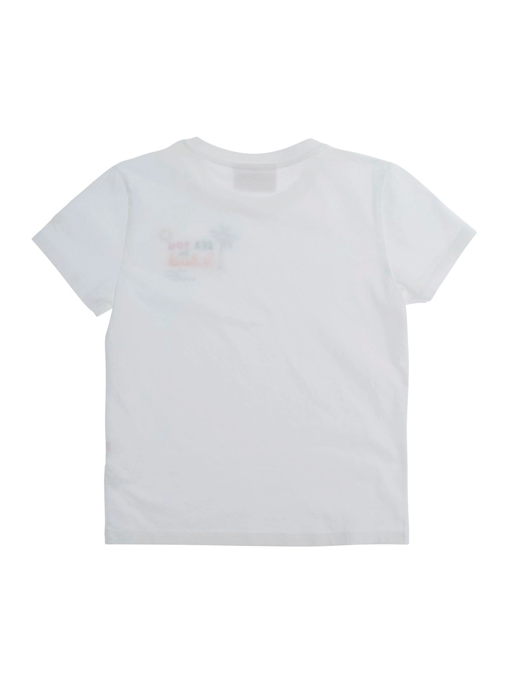 Mc2 saint barth kids T-shirt 'Elly' con Ricamo con Strass sul Fronte in Cotone Bianca Bambina, view 2