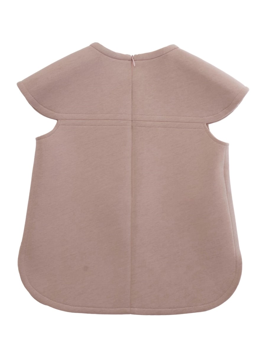 Marni kids Top con scollo rotondo e logo lettering in misto cotone rosa bambina, view 2