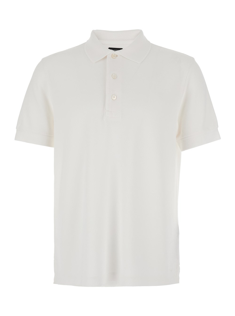 Tom Ford Polo con Colletto Classico in Misto Cotone Bianca Uomo