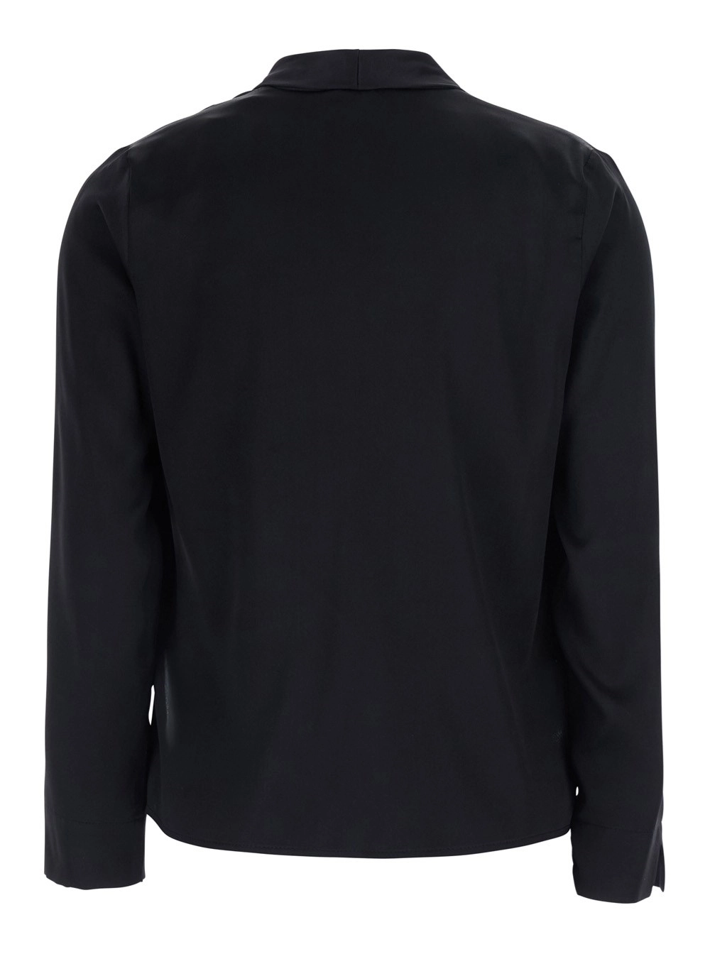 Leplain Blusa in georgette con maniche lunghe e collo a V, in nero, per donna, view 2