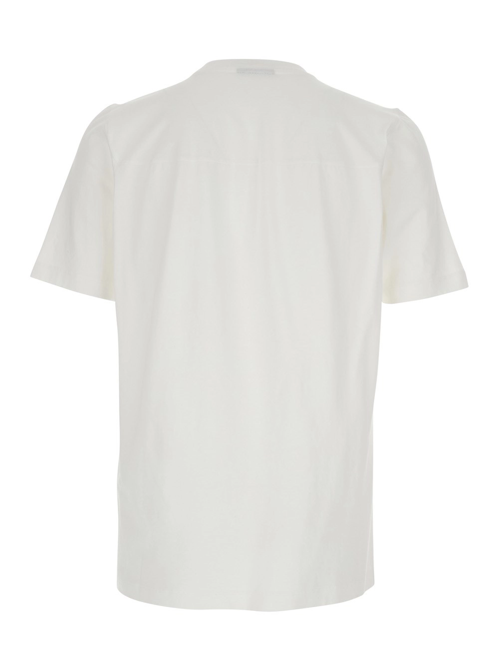 Dsquared2 T-shirt girocollo con logo lettering sul fronte in cotone bianca uomo, view 2