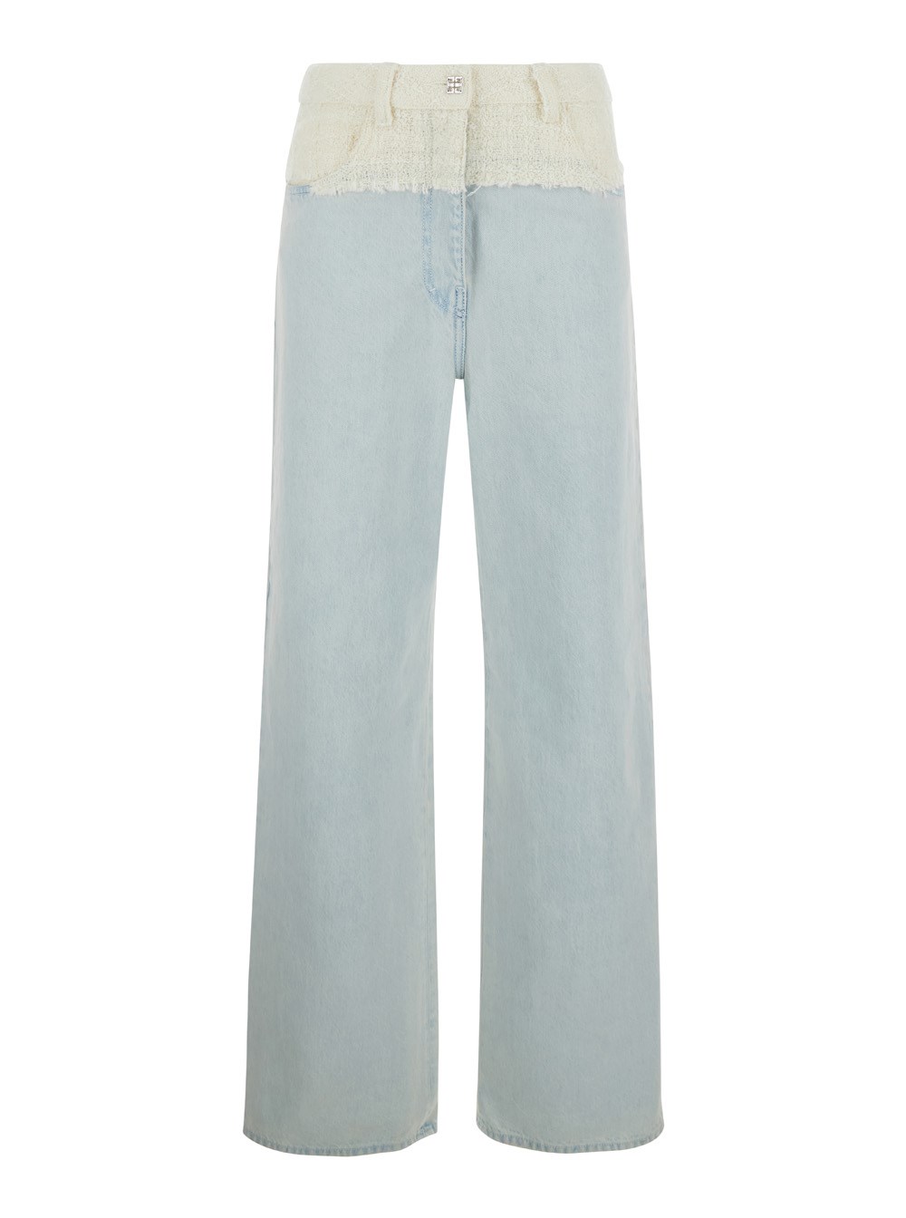 Givenchy Jeans con Vita in Tweed in Denim Blu Donna