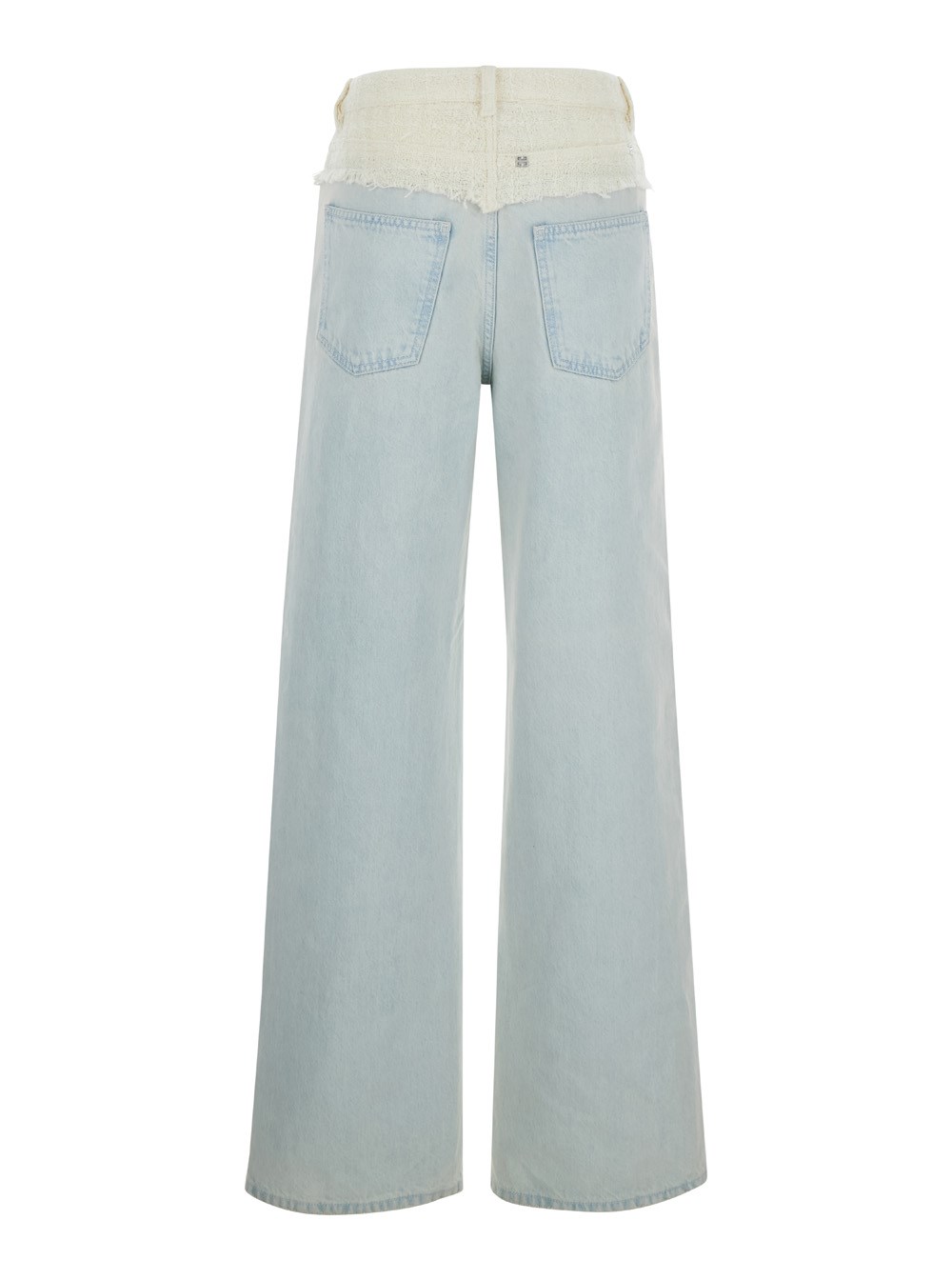 Givenchy Jeans con Vita in Tweed in Denim Blu Donna, view 2