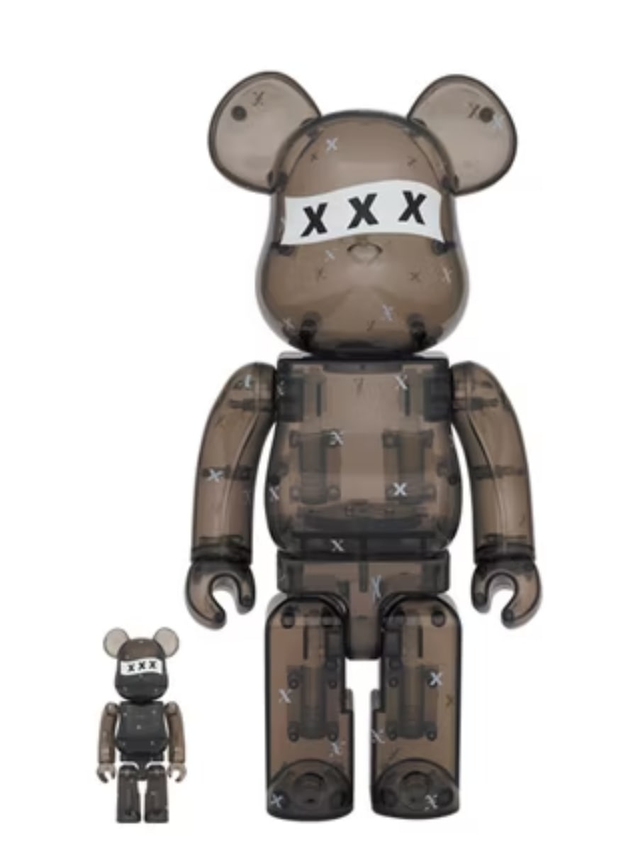 Medicom toy Set Bearbrick 400% God Selection XXX in Plastica Trasparente Grigia per unisex