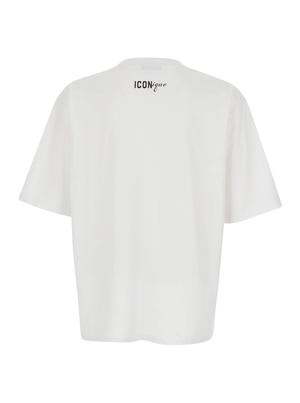 Dsquared2 T-shirt con Stampa sul Fronte e Dettaglio Logo sul Retro in Cotone Bianca  Uomo, view 2