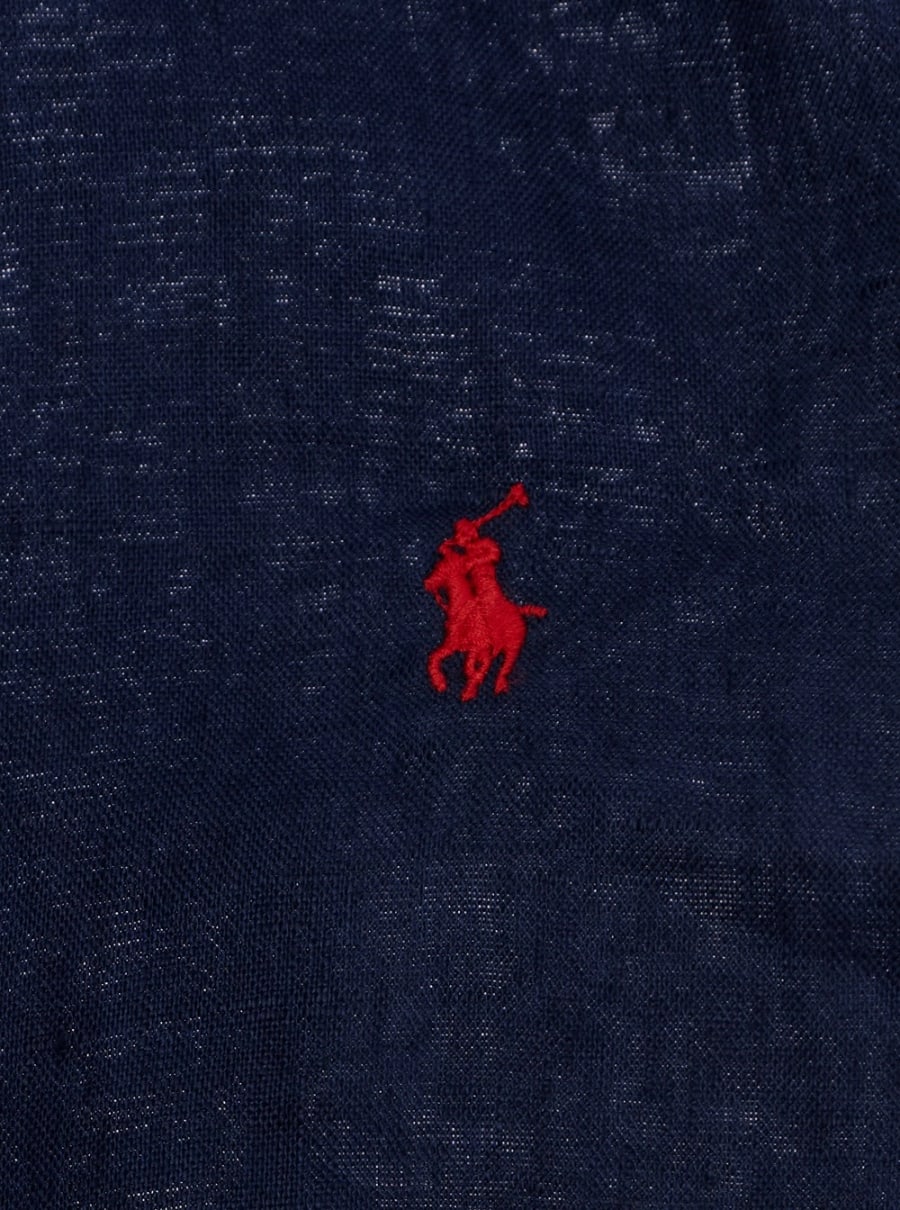 Polo ralph lauren kids Camicia Blu con Collo Classico e Logo sul fronte in Lino bambino, view 3