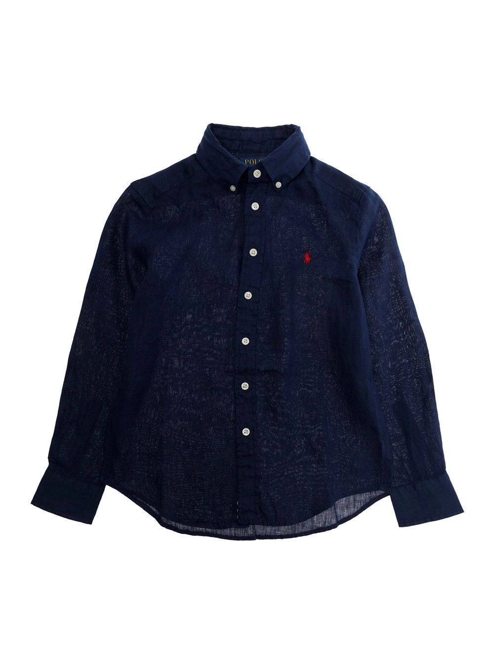 Polo ralph lauren kids Camicia Blu con Collo Classico e Logo sul fronte in Lino bambino