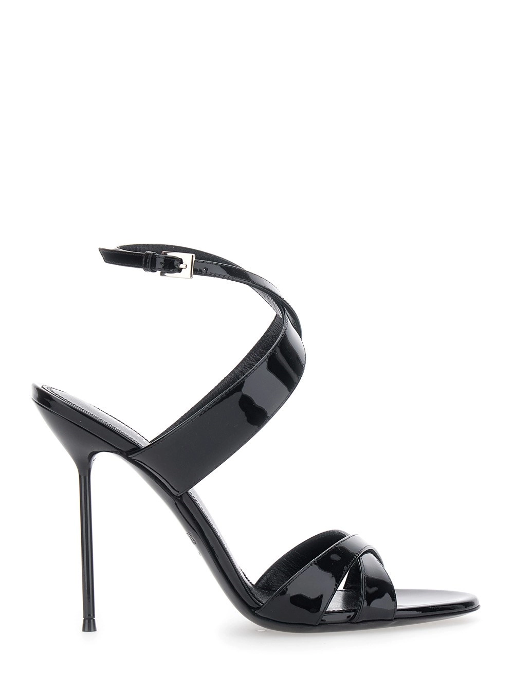 Paris texas Sandali con Tacco 'Lidia' con Cinturino Intrecciato alla Caviglia e Tacco Alto a Stiletto in Pelle Lucida Neri Donna