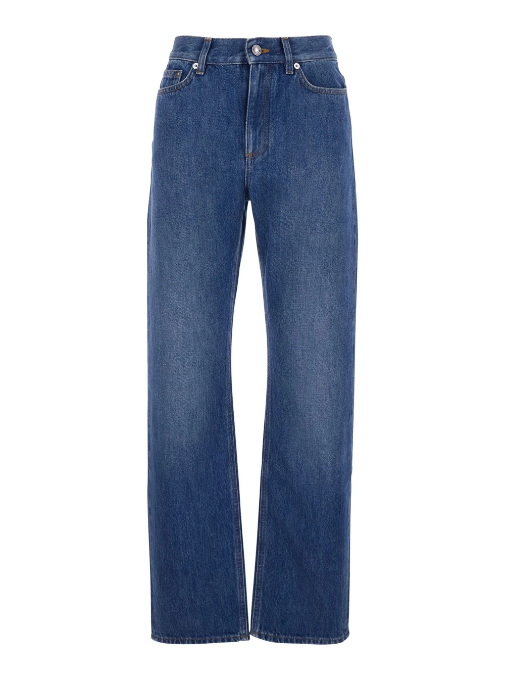 Givenchy Jeans a cinque tasche con Passanti per Cintura e Patch Logo sul Retro in Denim Blu Donna