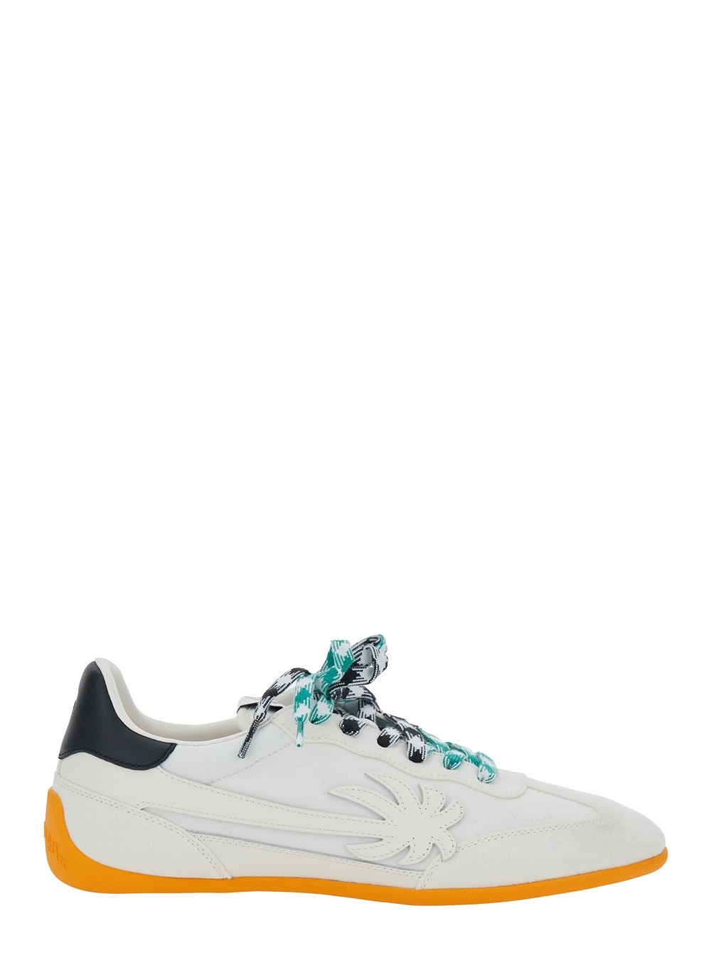 Palm Angels Sneaker 'Pa 5' Low Top con Patch Logo sulla Linguetta e Tallone a Contrasto con Logo in Pelle Bianca Uomo