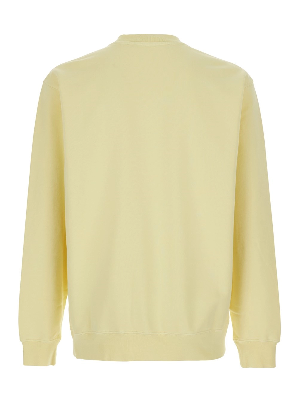 Jacquemus Felpa 'Le Sweatshirt Gros Grain' Girocollo con Patch Logo sul Fronte in Cotone Gialla Uomo, view 2