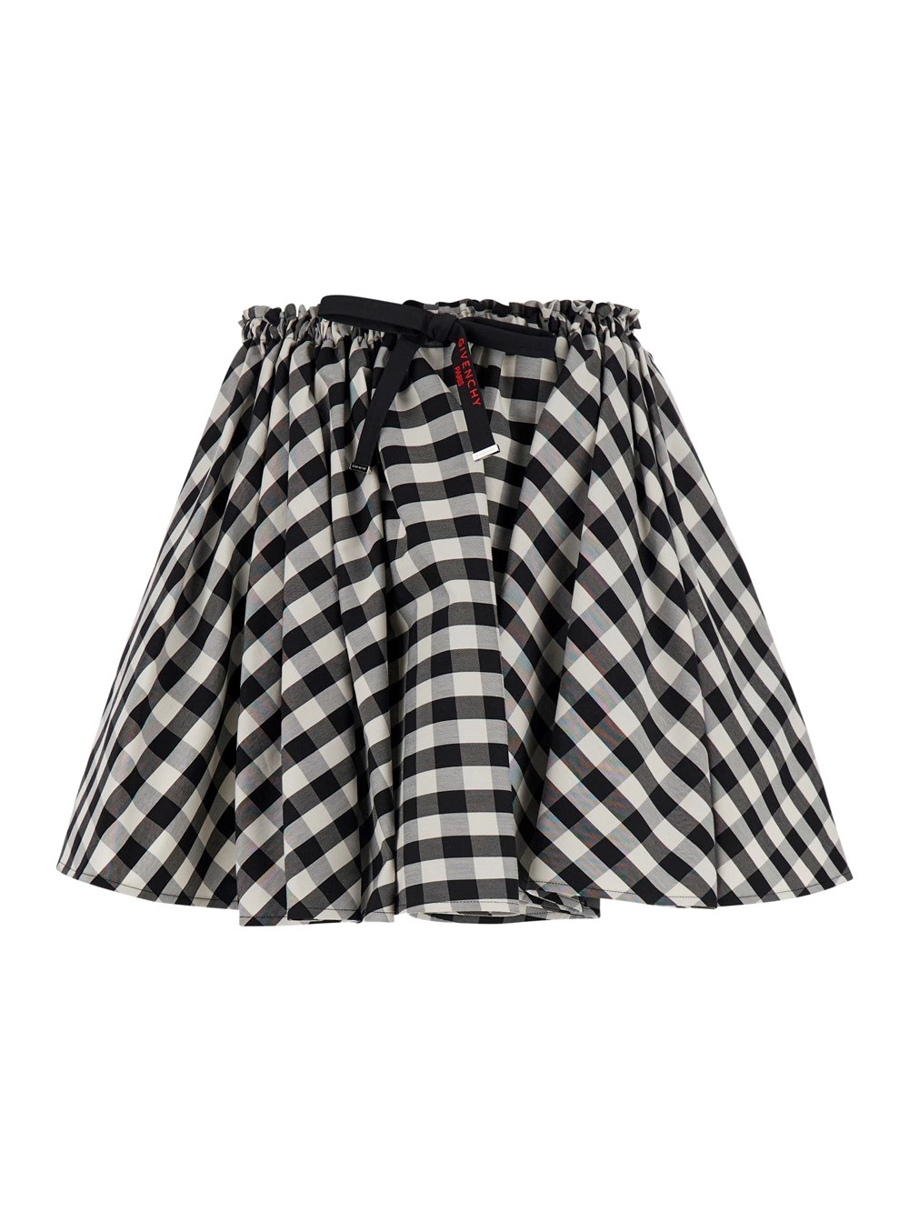 Givenchy Gonna con cintura in vita e motivo a quadri all-over in in misto Cotone Bianca e Nera Donna
