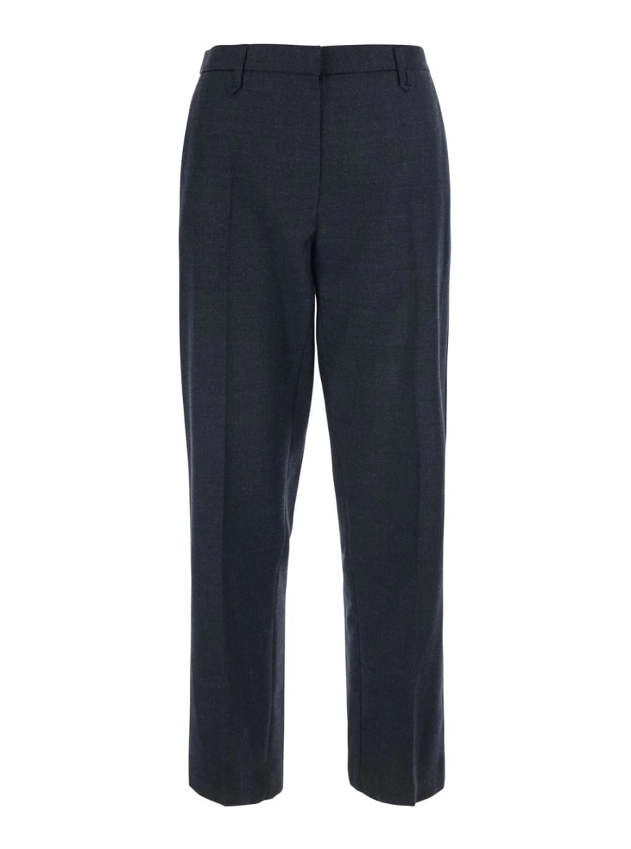 Tela Pantaloni 'Finn' con chiusura nascosta sul fronte in misto lana grigi donna