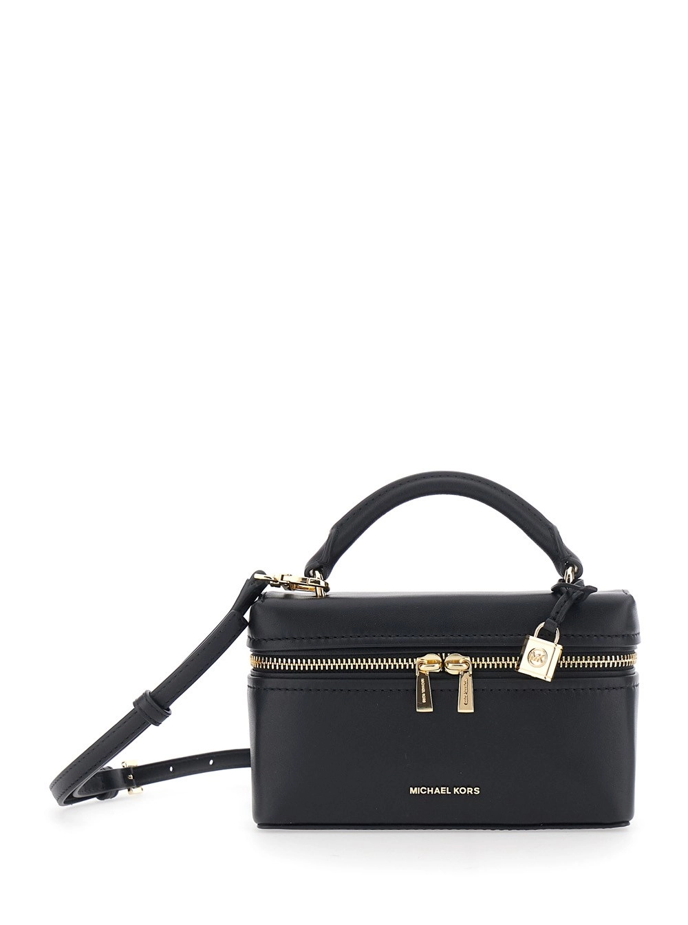 Michael michael kors Borsa a Mano 'Jana' con Logo Lettering sul Fronte e Tracolla Regolabile e Removibile in Pelle Nera Donna
