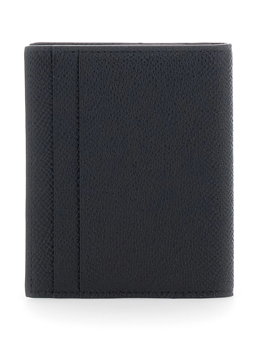 Ferragamo Portacarte Bi-Fold 'Micro Gancini' con Logo in Pelle Martellata nero Uomo, view 4