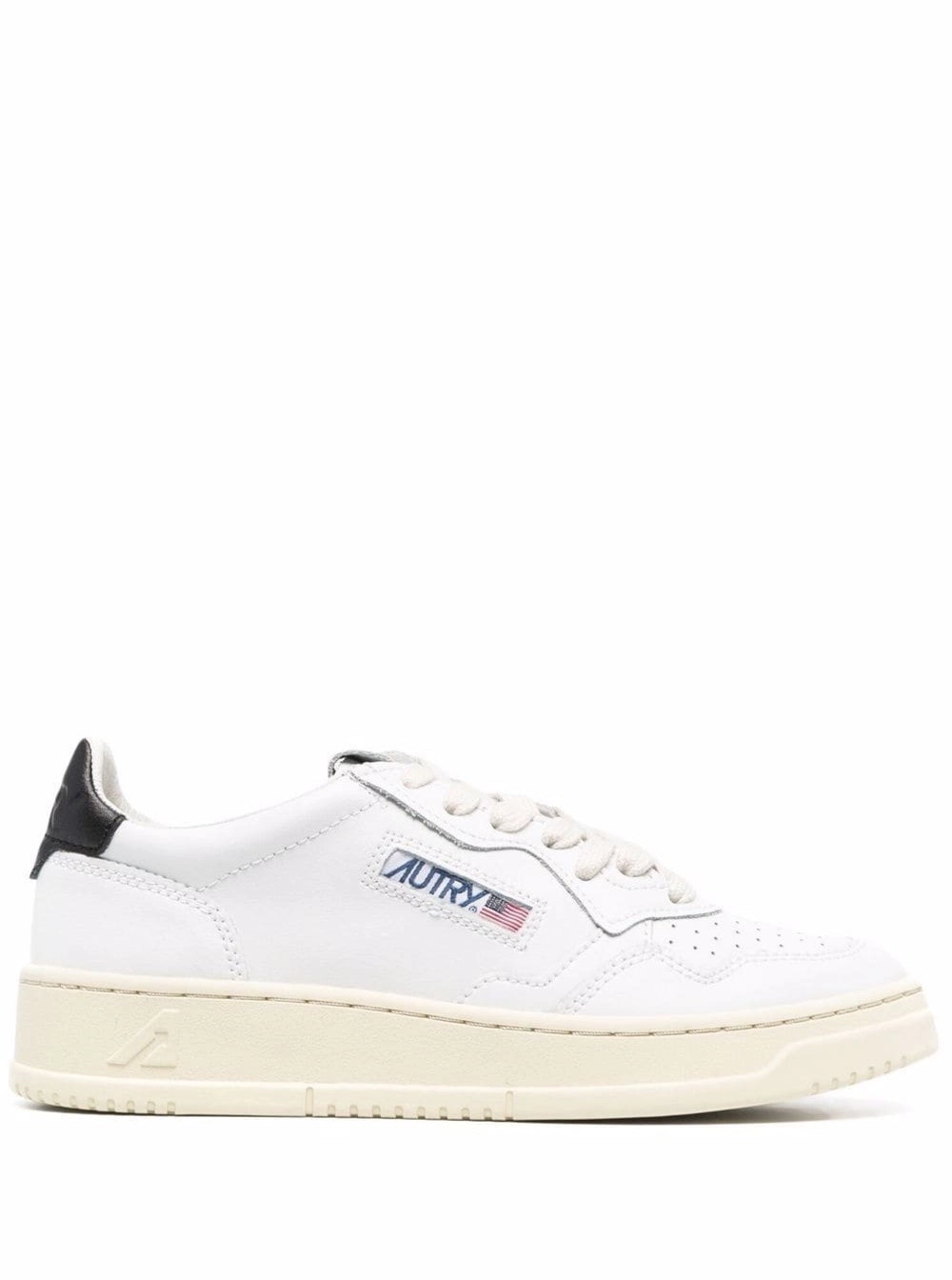 Autry Sneaker Basse 'Medalist' con Talloncino a Contrasto in Pelle Bianca Donna