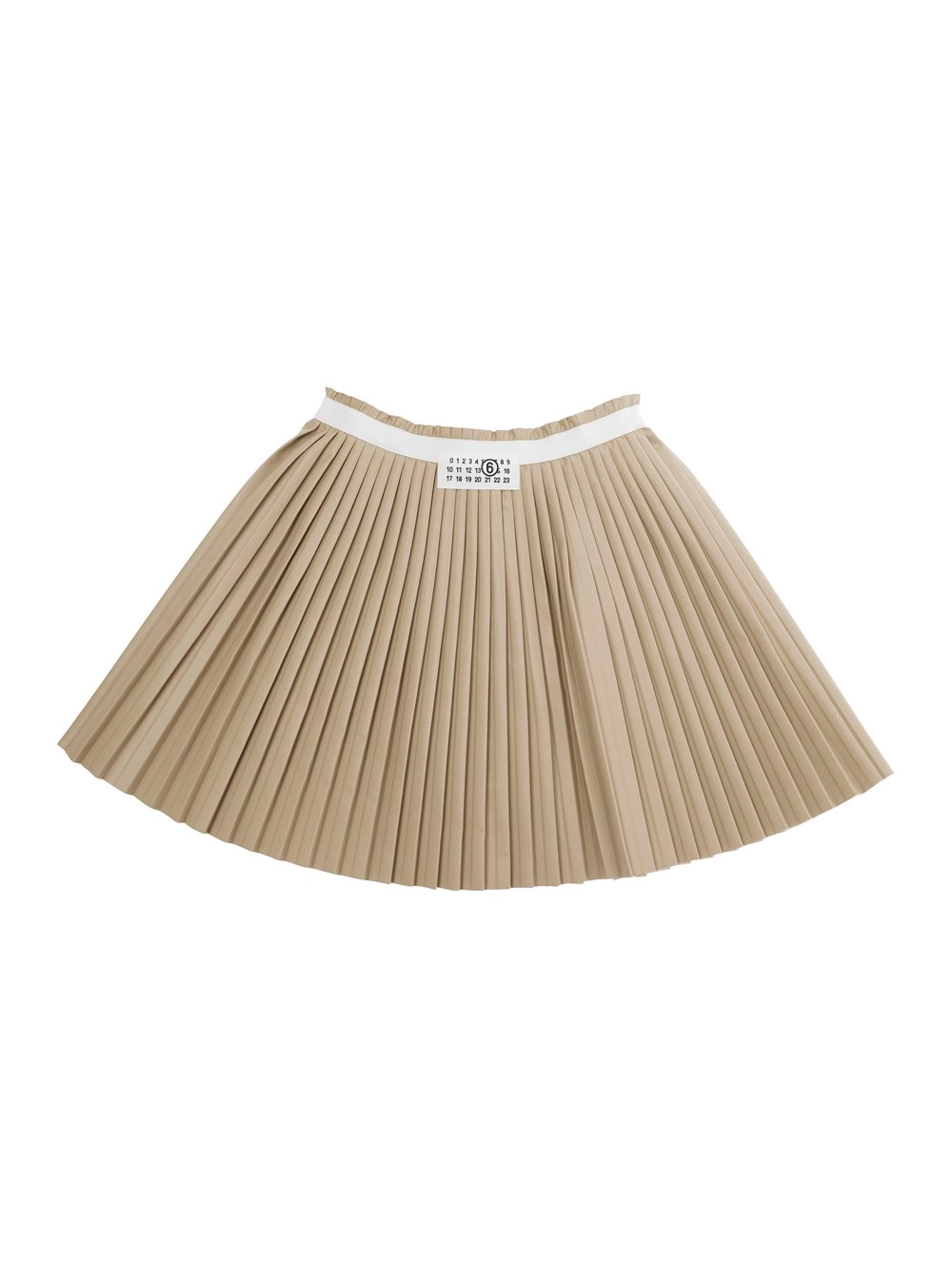 Mm6 maison margiela kids Gonna 'Gomma Plissettata' con Logo Numerico sul Fronte in Viscosa Beige Bambina