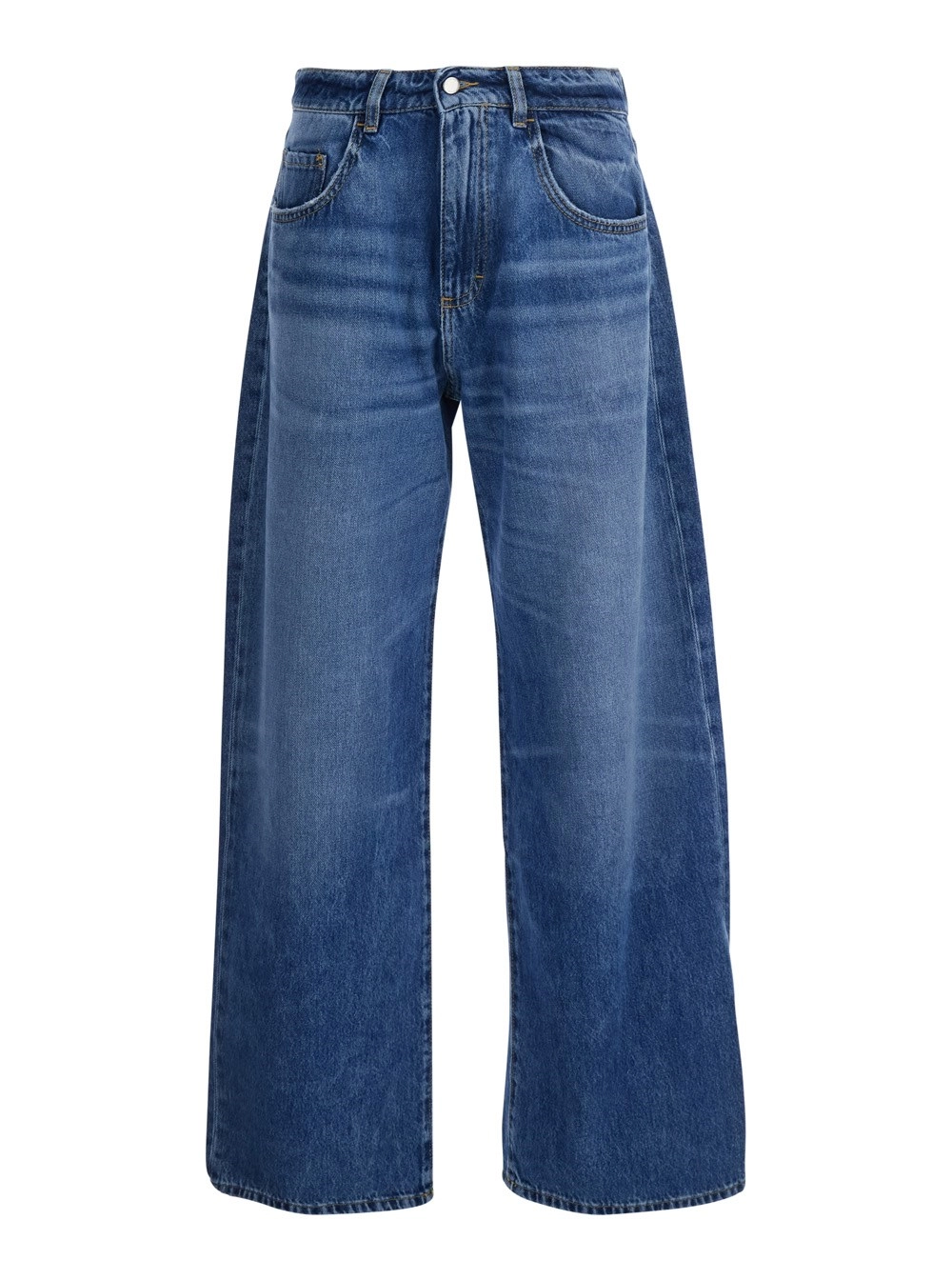 Icon denim Jeans a cinque tasche con patch logo sul retro in denim blu donna