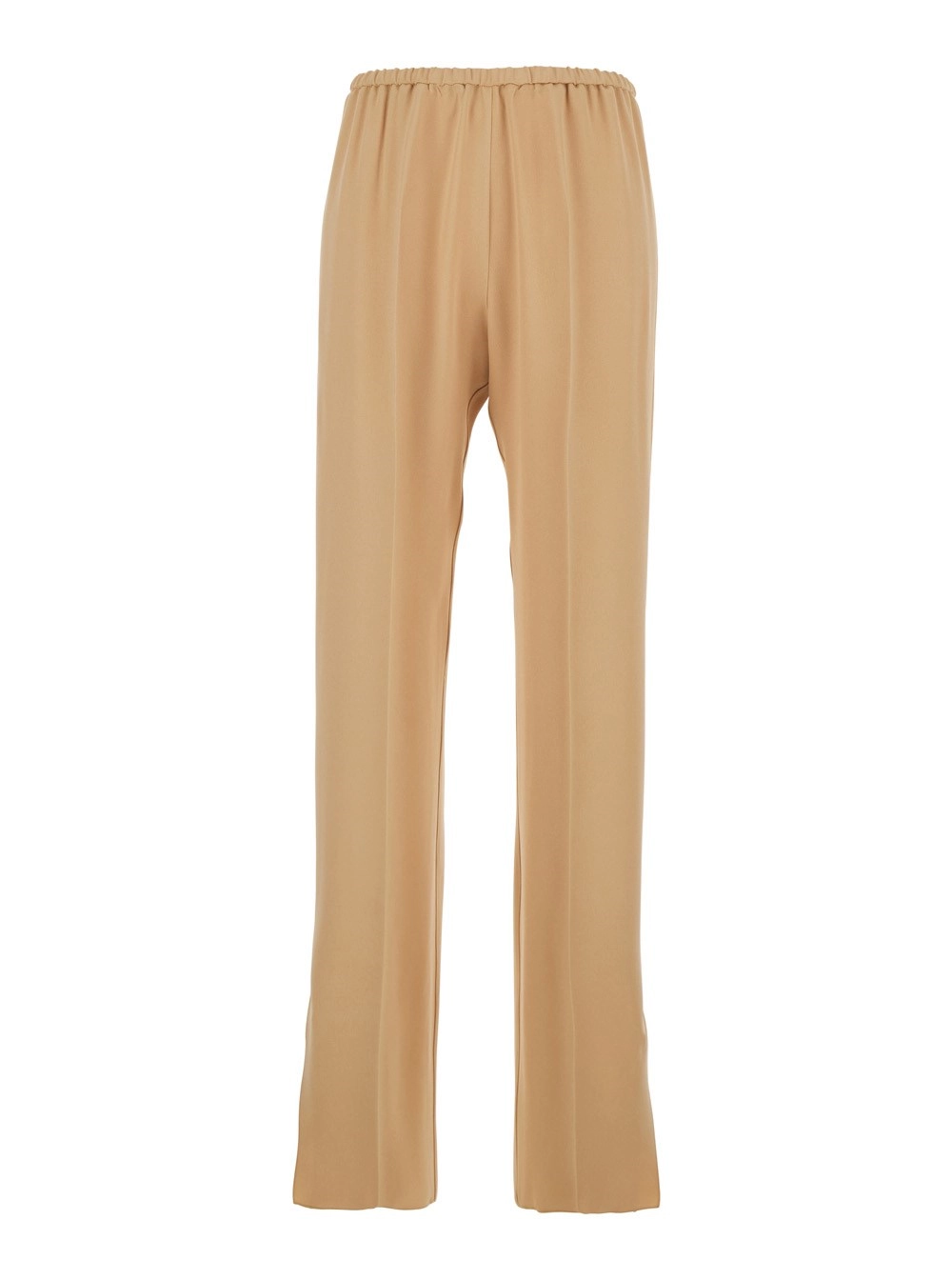 Forte_Forte Pantalone con Vita Elasticizzata in Misto Viscosa Beige Donna