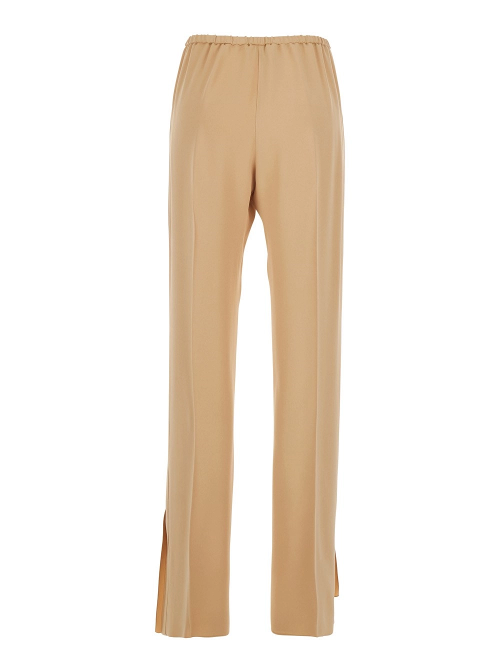 Forte_Forte Pantalone con Vita Elasticizzata in Misto Viscosa Beige Donna, view 2