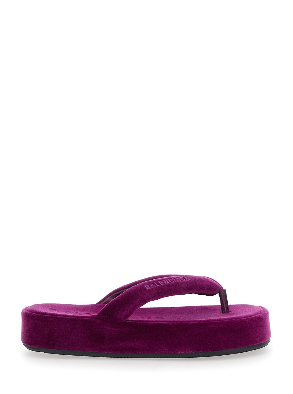 Balenciaga Sandali 'Jet Leg' con Design Infradito e Logo Lettering sulla Fascia in Misto Cotone Viola Donna