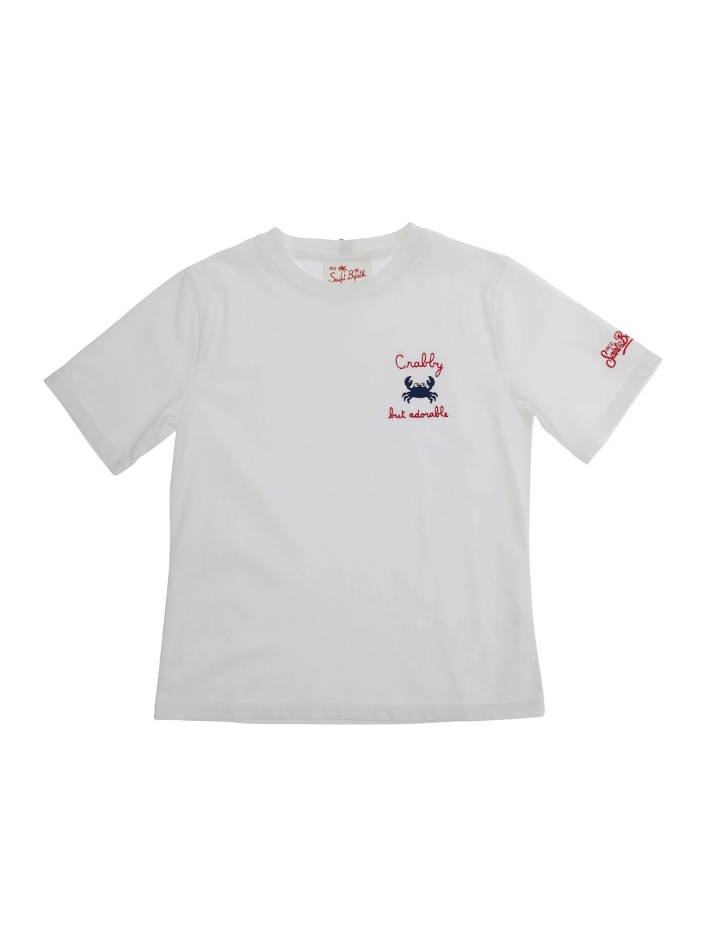 Mc2 saint barth kids T-Shirt 'PORTOFINO JR' - CRABBY ADORABLE con Stampa Frontale in Cotone Bianco Bambino