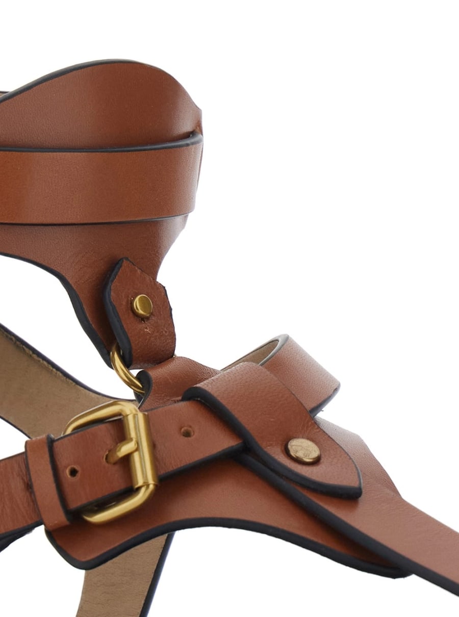 Isabel Marant Sandali 'Eveena' con Chiusura con Fibbia Regolabile in Pelle Marroni Donna, view 4