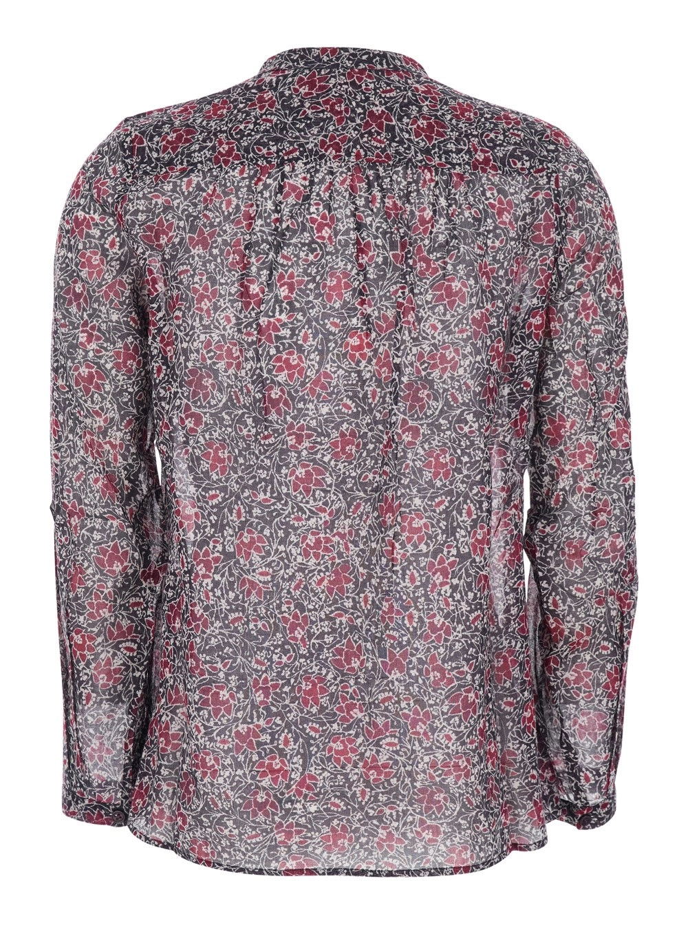Marant etoile Blusa 'Maria' con Scollo Serafino con Bottoni e Stampa Floreale in Cotone Viola Donna, view 2