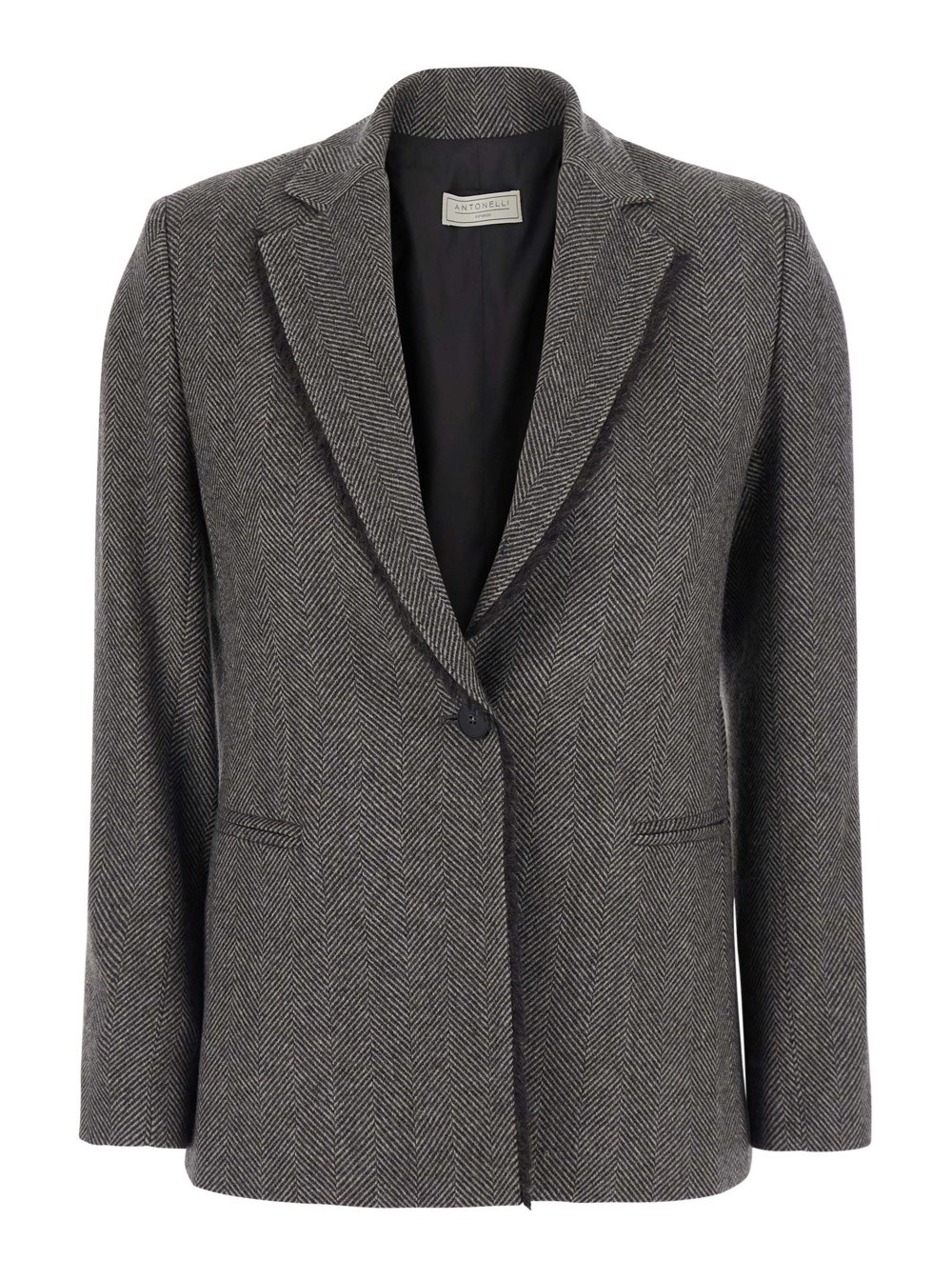 Antonelli Giacca con revers classici e maniche lunghe in tessuto marrone donna