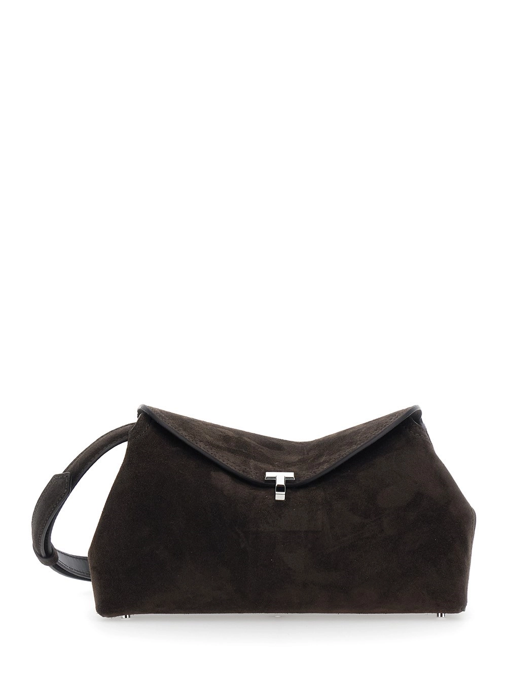 Toteme Borsa a Tracolla 'T-Lock' con Chiusura a T in Suede Marrone Donna