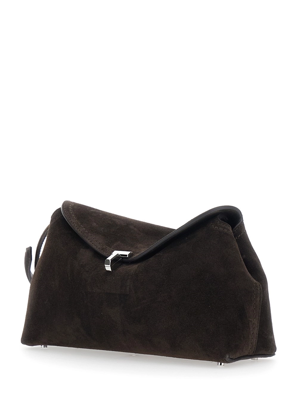Toteme Borsa a Tracolla 'T-Lock' con Chiusura a T in Suede Marrone Donna, view 2