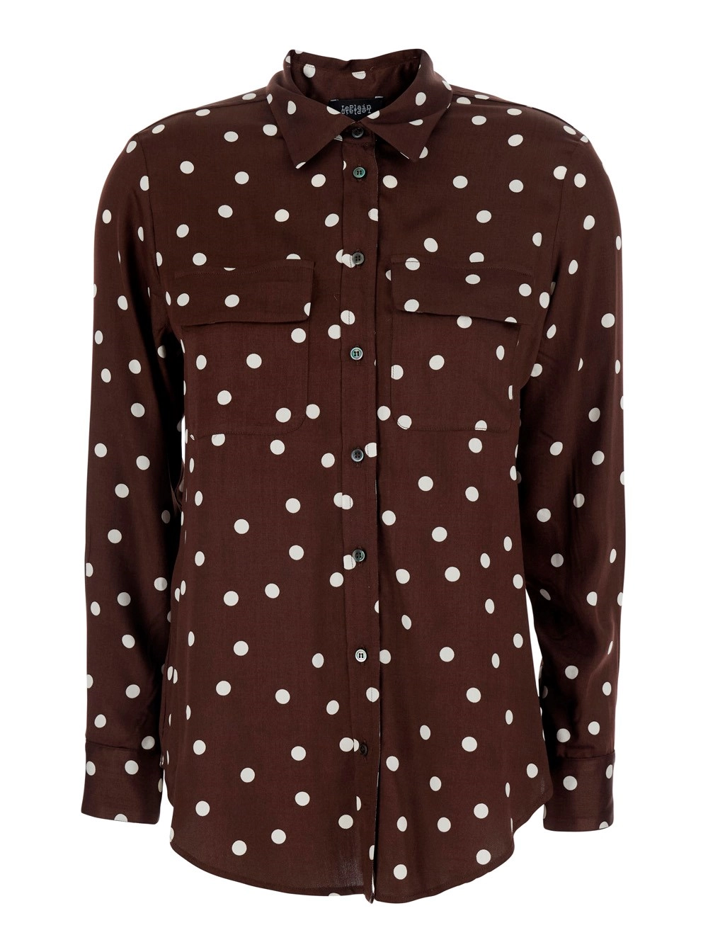 Leplain POIS POCKET SHIRT - Marrone - Camicia con tasche e design a pois - In Polyester - Donna