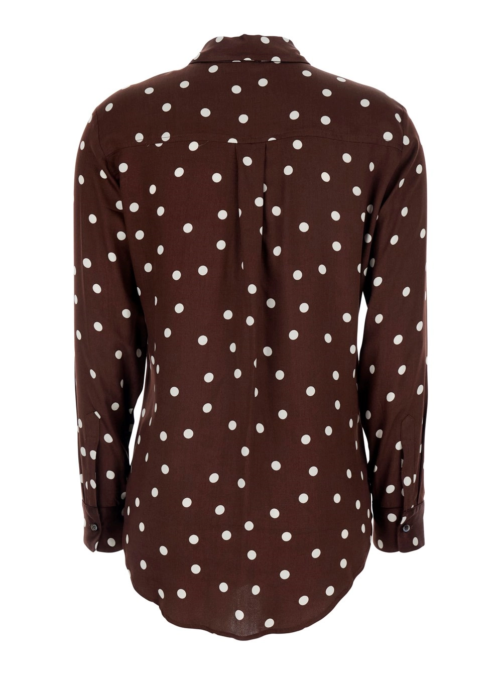 Leplain POIS POCKET SHIRT - Marrone - Camicia con tasche e design a pois - In Polyester - Donna, view 2