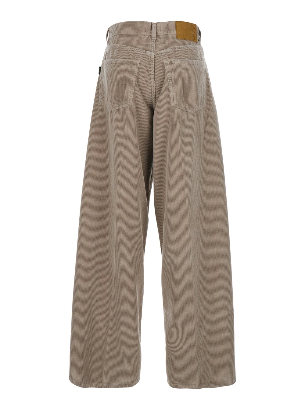 Haikure Pantalone 'Bethany' con Gamba Larga e Lavorazione a Coste in Cotone Marrone Donna, view 2